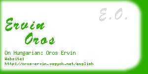 ervin oros business card
